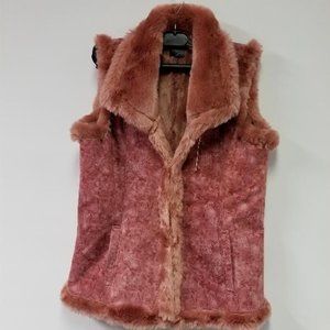 Parkhurst faux suede/fur pink vest